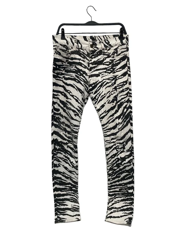 SAINT LAURENT///Skinny Pants/29/Denim/WHT//Animal Pattern/M [Designers] Avant-Garde/