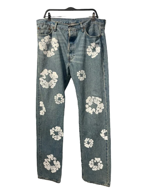 DENIM TEARS/Straight Pants/31/Denim/BLU/All Over Print/