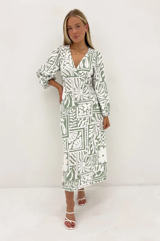 Alana Midi Dress Sage Rodeo