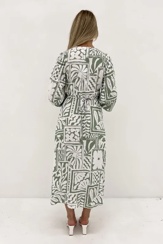 Alana Midi Dress Sage Rodeo