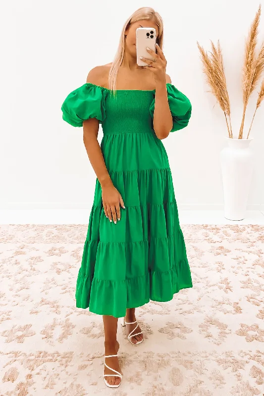 Alessandra Midi Dress Green