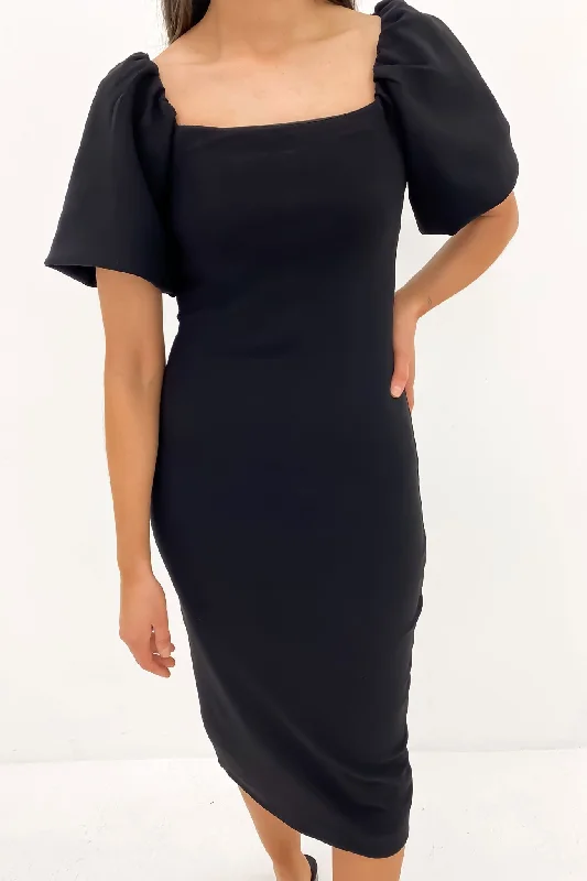 Alix Midi Dress Black