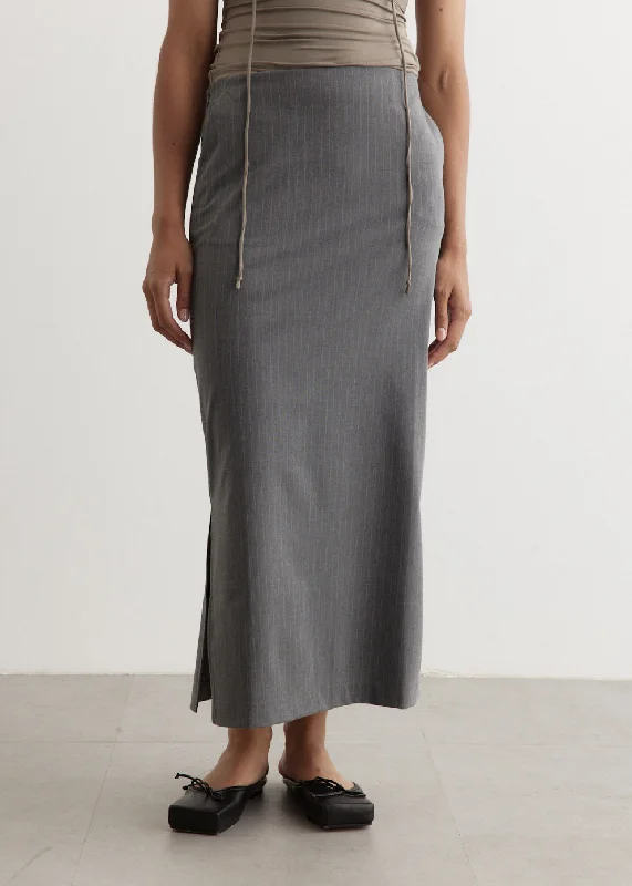 Angel Long Pinstripe Skirt