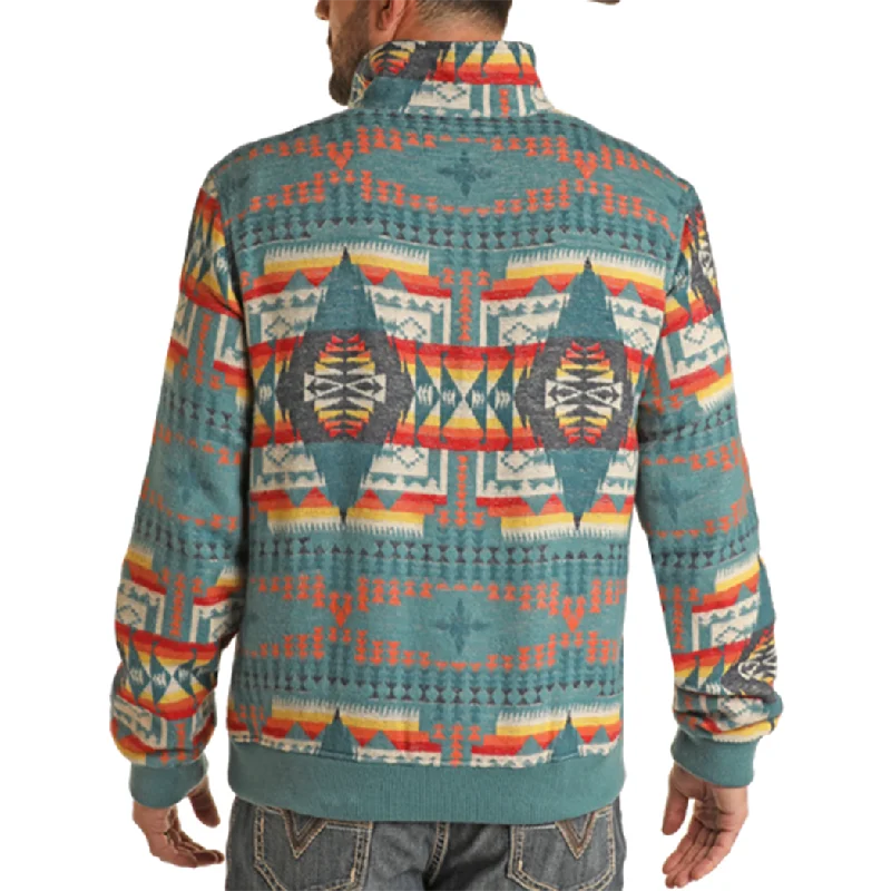 Rock & Roll Denim Aztec Henley Pullover