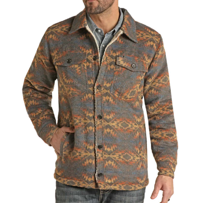 Rock & Roll Denim Aztec Shirt Jacket