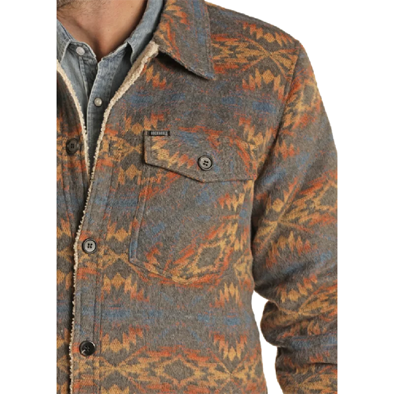 Rock & Roll Denim Aztec Shirt Jacket