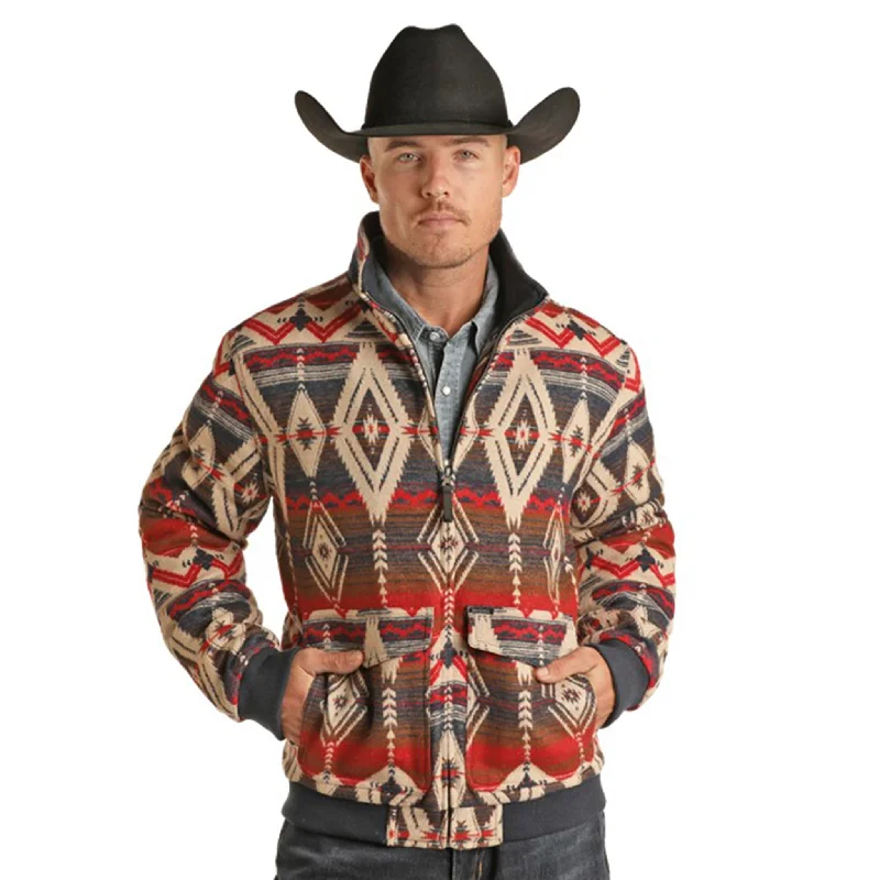 Rock & Roll Cowboy Aztec Bomber Jacket