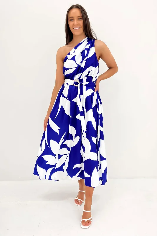 Bailee Midi Dress Blue White