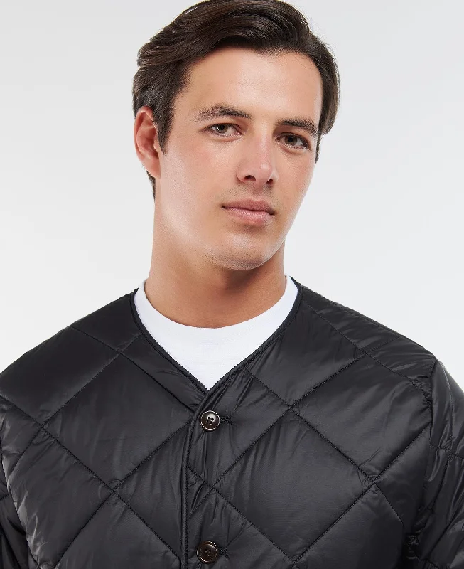 Liddesdale Cardigan Quilted Jacket (Black)