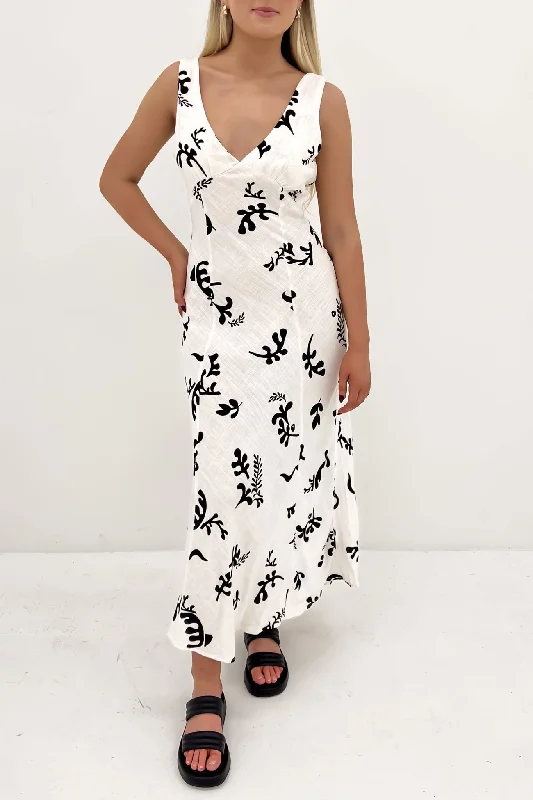 Bari Maxi Dress Cream Black