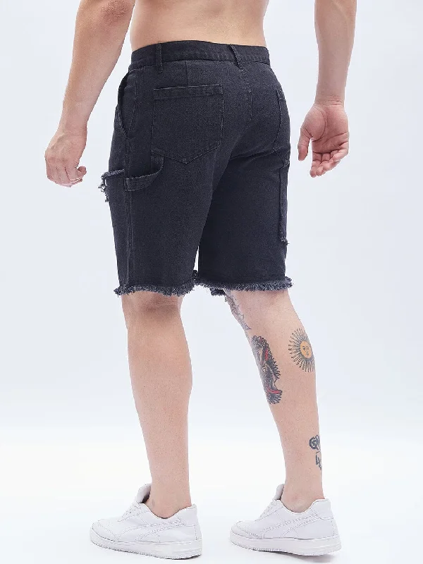 Black Carpenter Denim Shorts