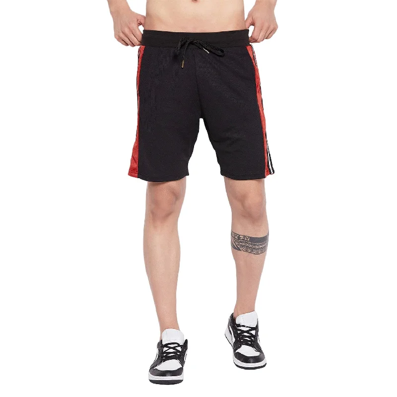 Black Mesh Snapbutton Shorts