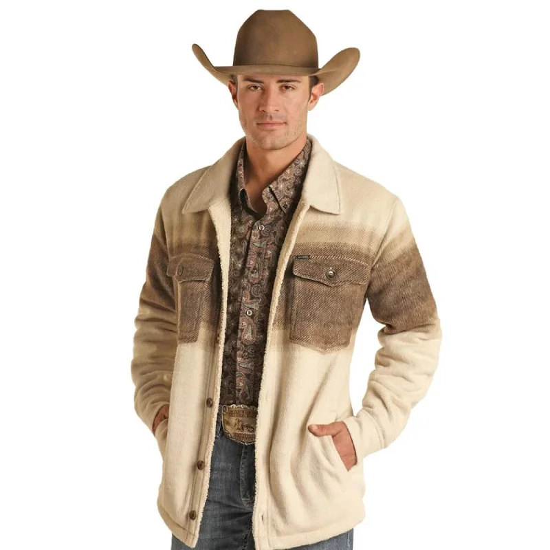 Panhandle Men's Brown Stripe Shacket