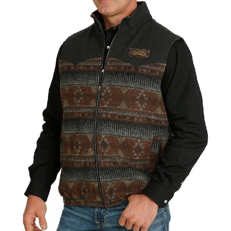 Cinch Brown Aztec Wool Vest