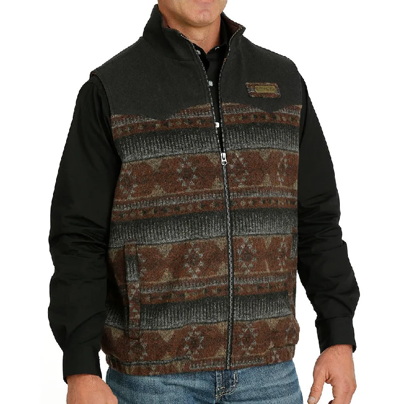 Cinch Brown Aztec Wool Vest