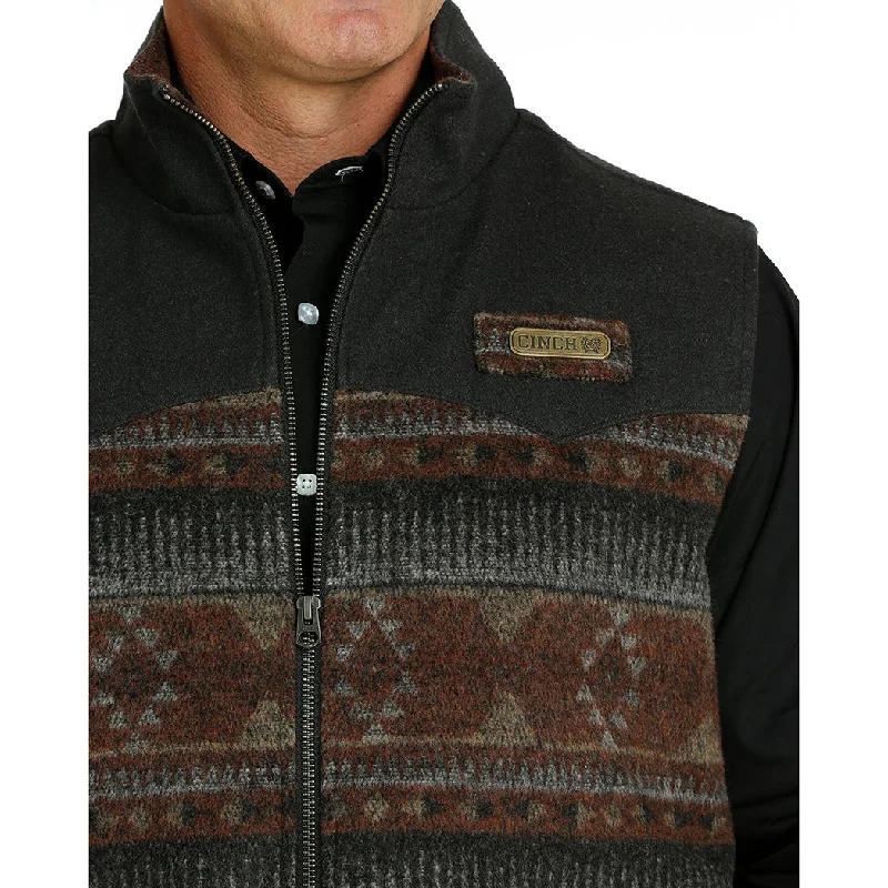 Cinch Brown Aztec Wool Vest