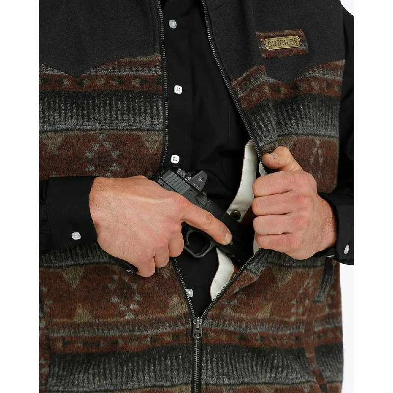 Cinch Brown Aztec Wool Vest