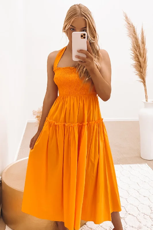 Charlotte Midi Dress Orange