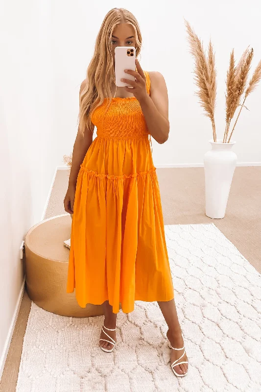 Charlotte Midi Dress Orange