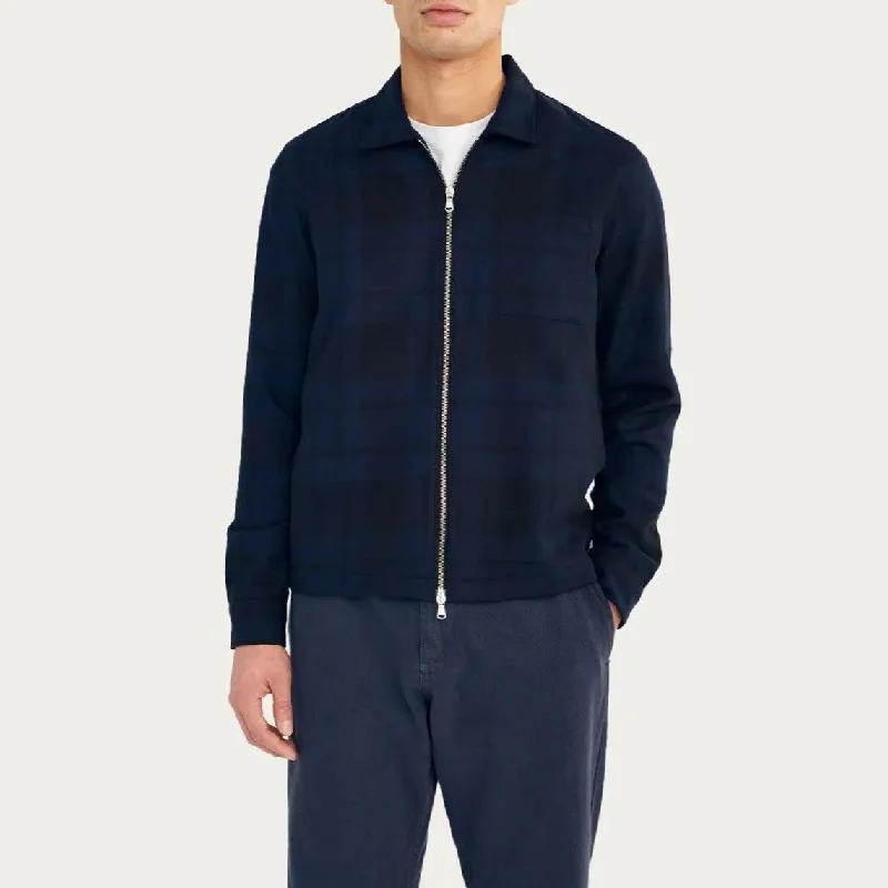 Chase Jacket Navy Tartan Wool