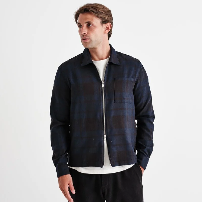 Chase Jacket Navy Tartan Wool