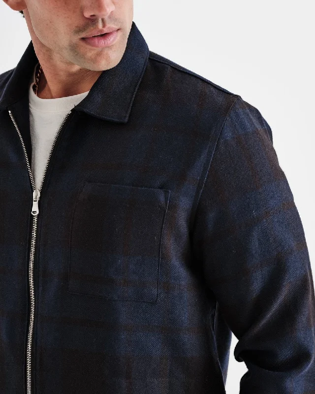 Chase Jacket Navy Tartan Wool