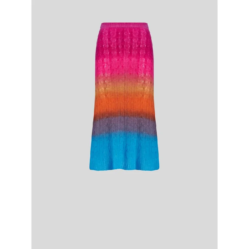 Colour Shaded Wool Pencil Skirt