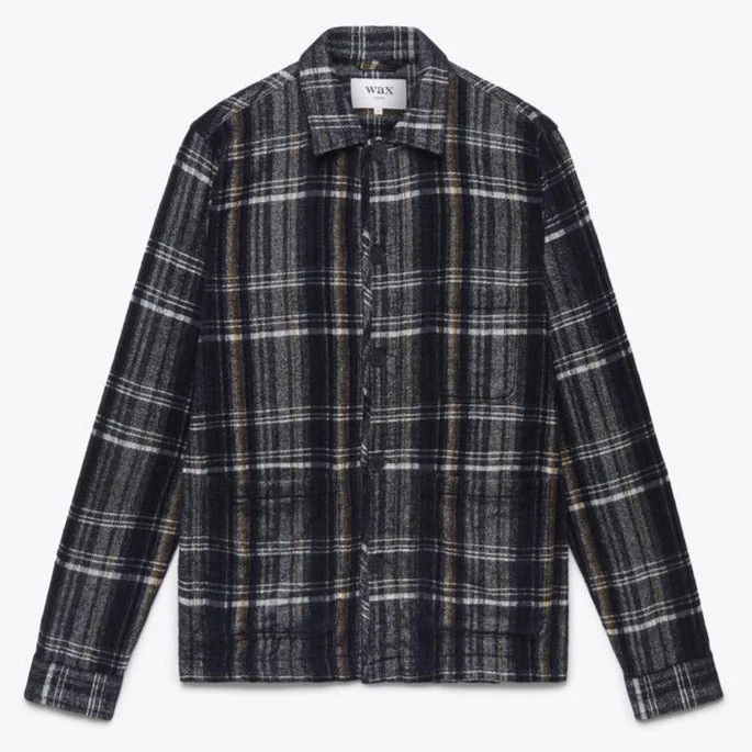 Chet Overshirt Fine Terry Tartan (Navy)