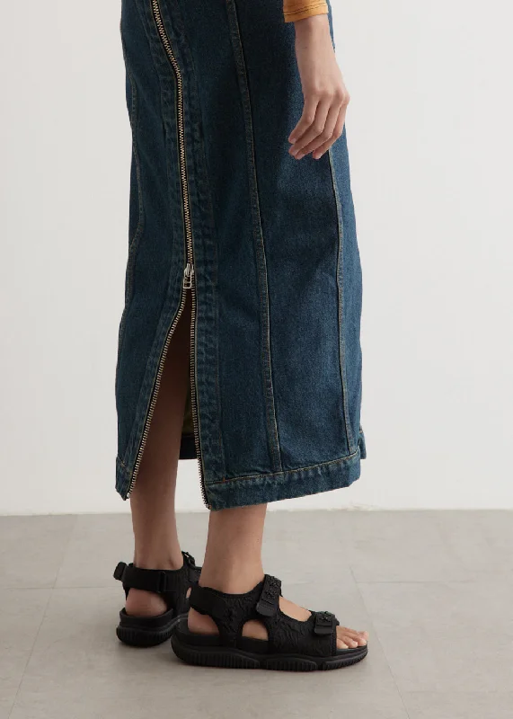 Denim Zip Skirt