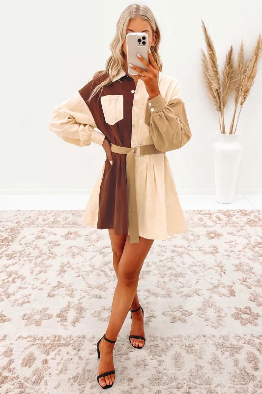 Dominique Mini Dress Beige