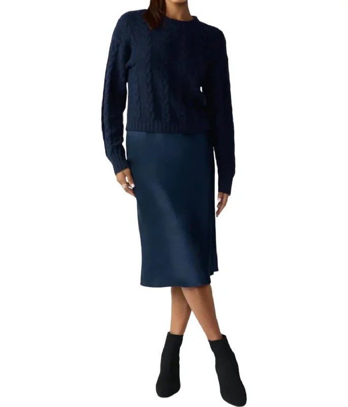 Everyday Midi Skirt In Navy