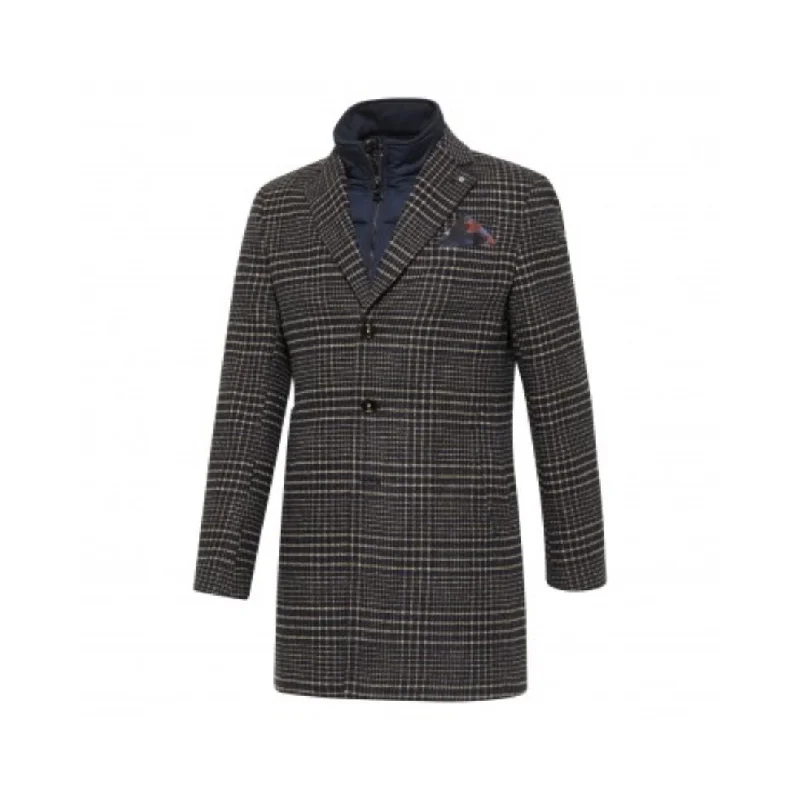 Fashion Check Jacket with Inlay (Navy)