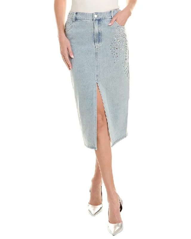 FATE Rhinestone Denim Midi Skirt