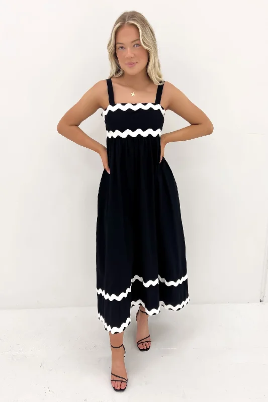 Harvey Midi Dress Black White