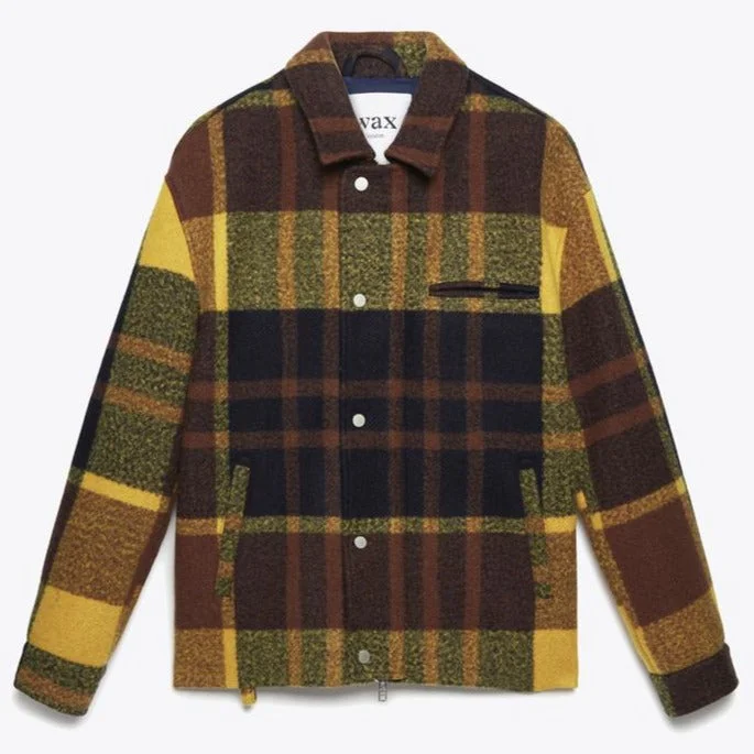 Hybrid Bomber Jacket Heavy Wool Check (Yellow)