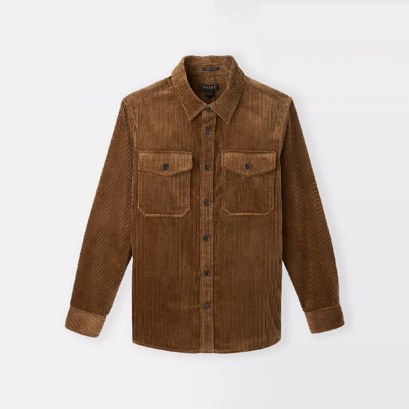 Italian Corduroy Shirt (Dark Tan)