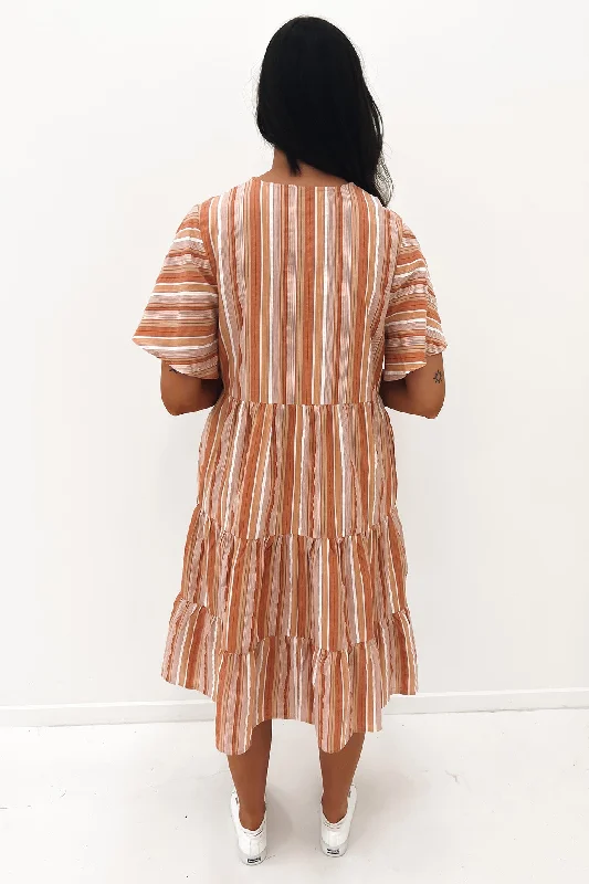 Jake Midi Dress Multi Stripe