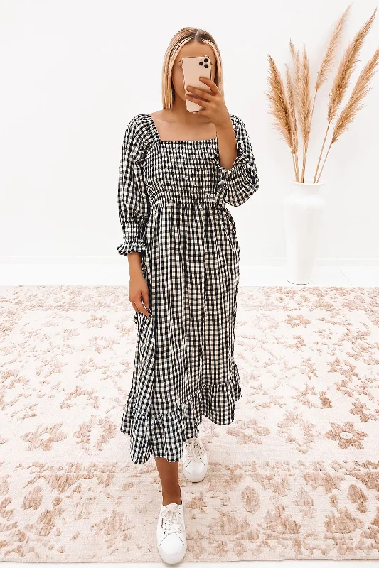 Julius Midi Dress Black Check