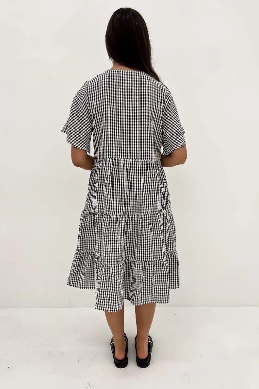 Kelis Midi Dress Black Gingham