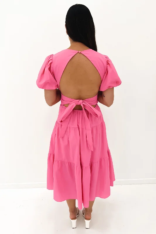 Leah Midi Dress Pink