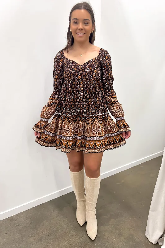 Luna Floral Mini Dress Print