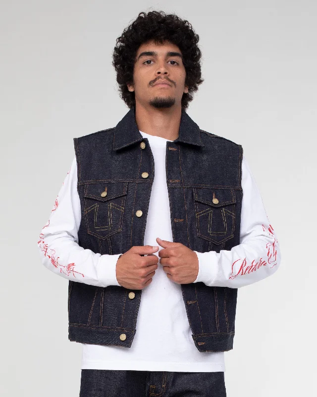 Sleeveless Jacket Denim