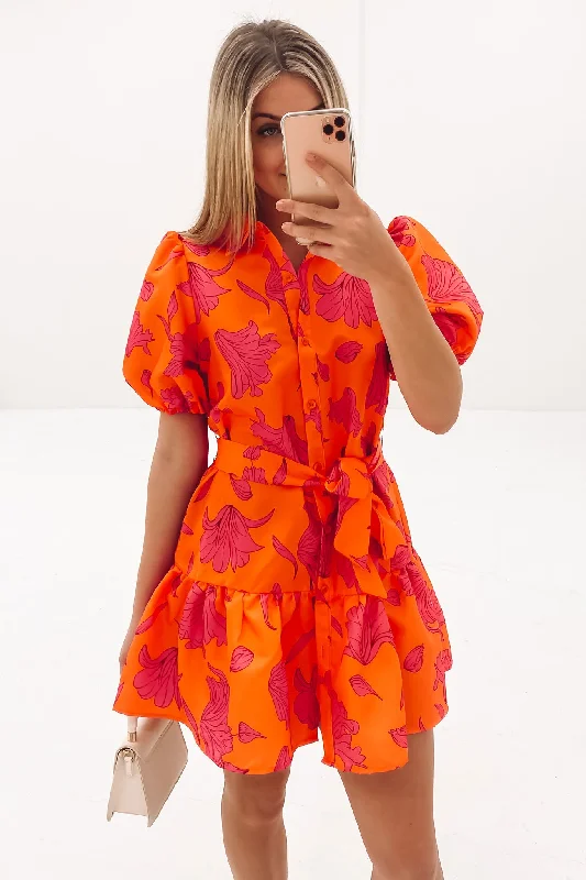 Maggie Mini Dress Orange Pink