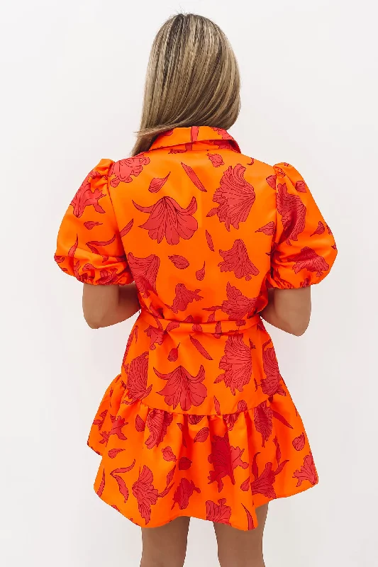 Maggie Mini Dress Orange Pink