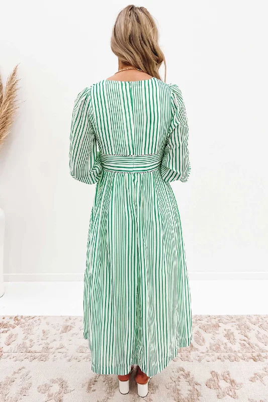 Marika Maxi Dress Green Stripe