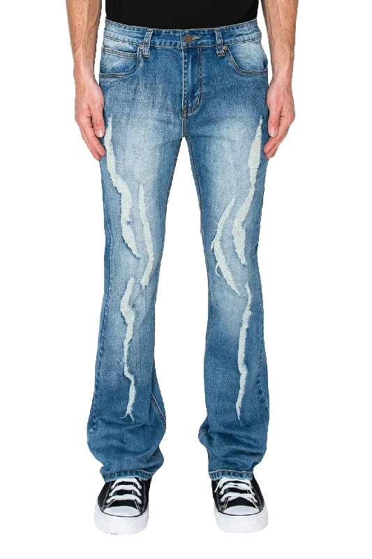 Men's Bootcut Distressed Denim Jeans