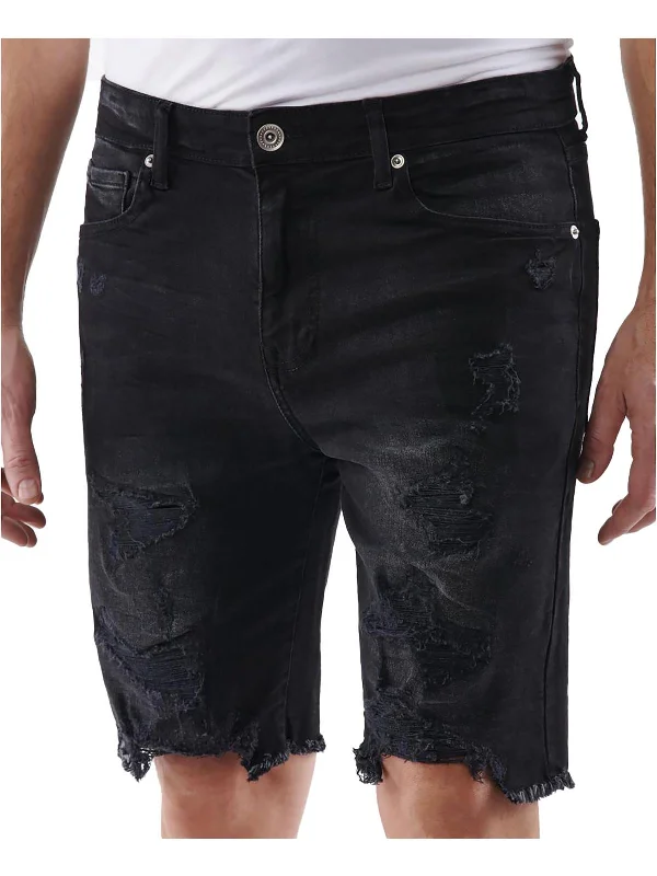 Mens Comfort Flex Slim Fit Denim Shorts