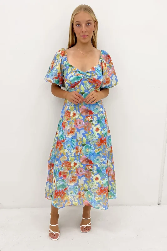 Mylah Midi Dress Blue Rose