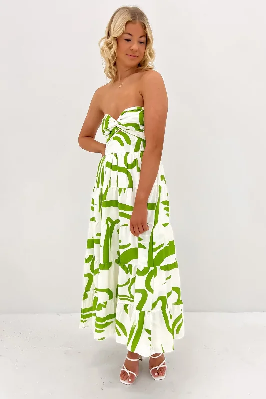 Nakiyah Midi Dress Cream Green