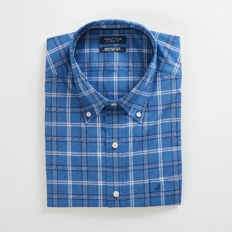 Nautica Mens Big & Tall Classic Fit Wrinkle-Resistant Plaid Shirt